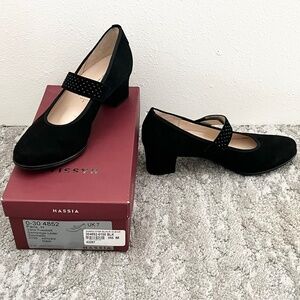 Hassia black suede Mary Janes size US 9.5